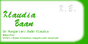 klaudia baan business card