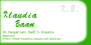 klaudia baan business card